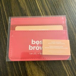 Ban.do x benefit cosmetics pink card holder